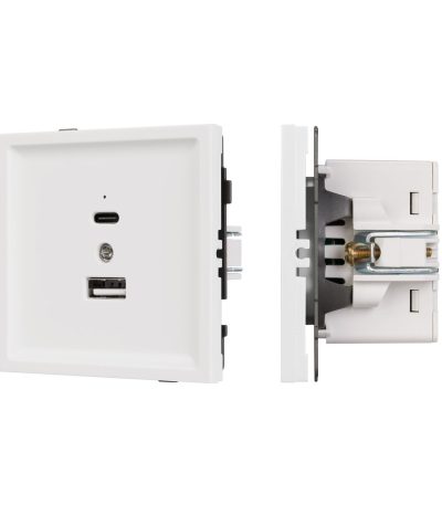 Механизм USB розетки Arlight SCT-TENDO-MUAC-PL-WH (5V, 3A, QC3) 054094