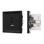 Механизм USB розетки Arlight SCT-TENDO-MUAC-SFPL-BK (5V, 3A, QC3) 054536