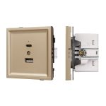 Механизм USB розетки Arlight SCT-TENDO-MUAC-SFPL-GD (5V, 3A, QC3) 054537