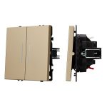 Механизм выключателя двухкавишный непроходной Arlight LED SWT-NOBE-MK02-SFPL-L-GD (230V, 10A) 054265