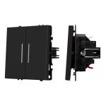 Механизм выключателя двухклавишный непроходной Arlight LED SWT-NOBE-MK02-SFPL-L-BK (230V, 10A) 054264