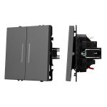 Механизм выключателя двухклавишный непроходной Arlight LED SWT-NOBE-MK02-SFPL-L-GR (230V, 10A) 054266