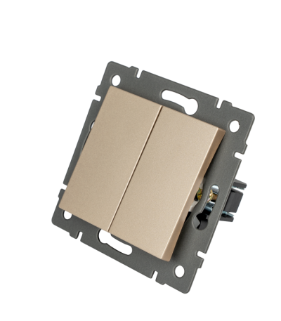 Механизм выключателя двухклавишный непроходной Arlight SWT-MK02-PL-GD-V (250V, 10A) 049890