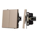 Механизм выключателя двухклавишный непроходной Arlight SWT-TENDO-MK02-PL-GD (230V, 10A) 054061