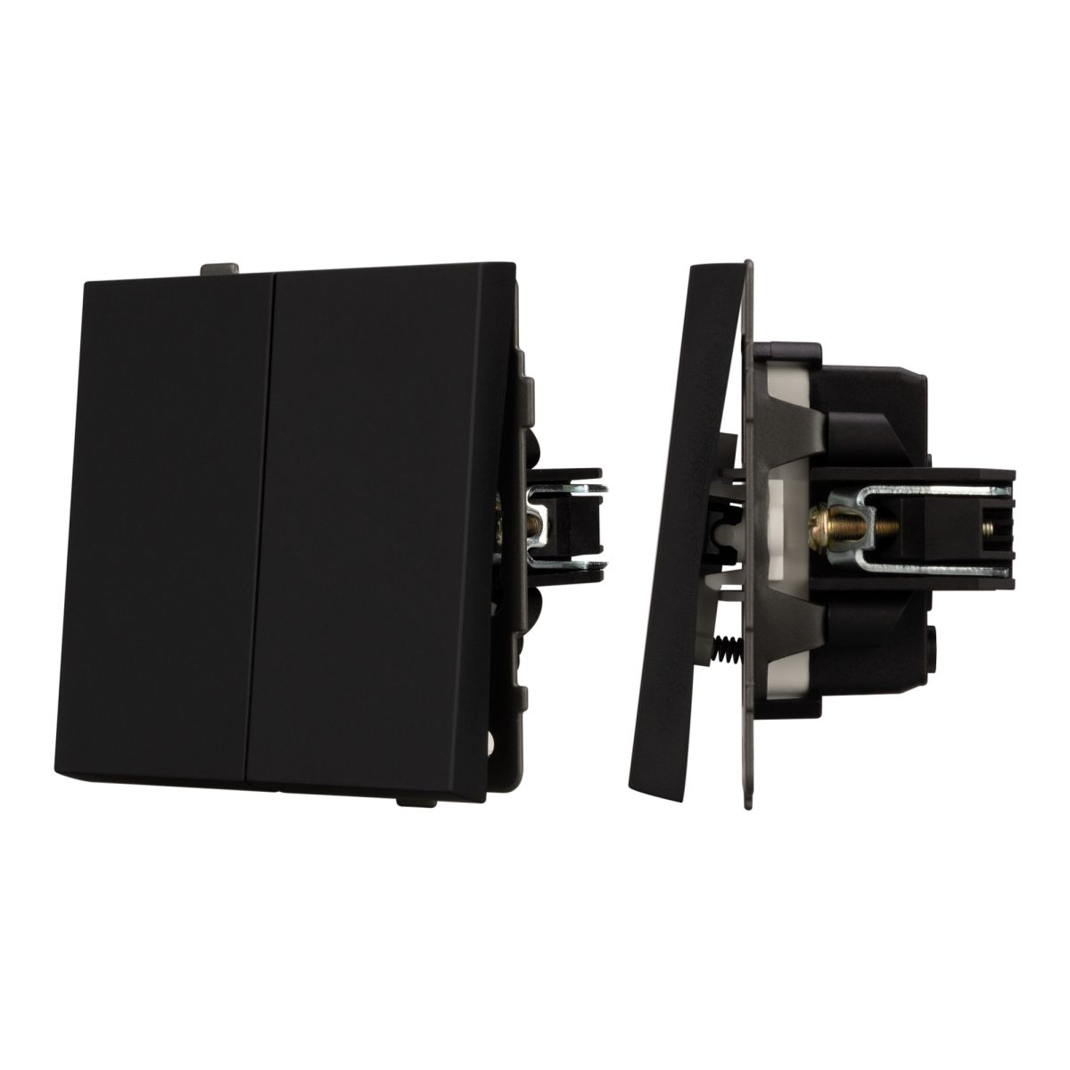 Механизм выключателя двухклавишный непроходной Arlight SWT-TENDO-MK02-SFPL-BK (230V, 10A) 054544