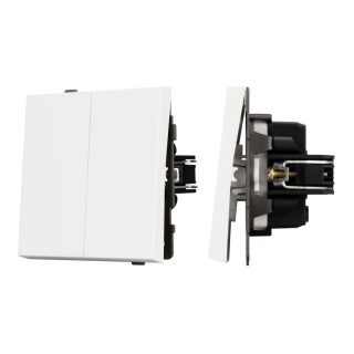 Механизм выключателя двухклавишный непроходной Arlight SWT-TENDO-MK02-SFPL-WH (230V, 10A) 054547