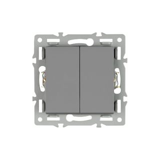 Механизм выключателя двухклавишный проходной Arlight SWT-MKP2-PL-GR (250V, 16A) 043729