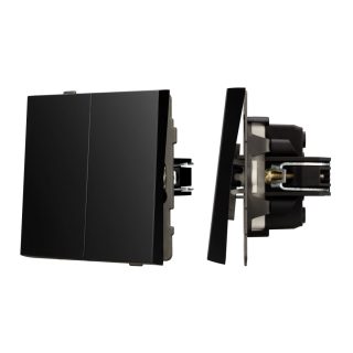 Механизм выключателя двухклавишный проходной Arlight SWT-TENDO-MKP2-PL-BK (230V, 10A) 054067