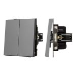 Механизм выключателя двухклавишный проходной Arlight SWT-TENDO-MKP2-PL-GR (230V, 10A) 054068