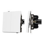 Механизм выключателя двухклавишный проходной Arlight SWT-TENDO-MKP2-PL-WH (230V, 10A) 054066