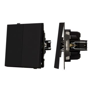 Механизм выключателя двухклавишный проходной Arlight SWT-TENDO-MKP2-SFPL-BK (230V, 10A) 054553