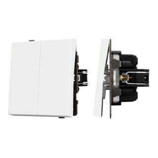 Механизм выключателя двухклавишный проходной Arlight SWT-TENDO-MKP2-SFPL-WH (230V, 10A) 054556