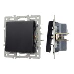 Механизм выключателя одноклавишный непроходной Arlight SWT-MK01-PL-BK (250V, 16A) 043711