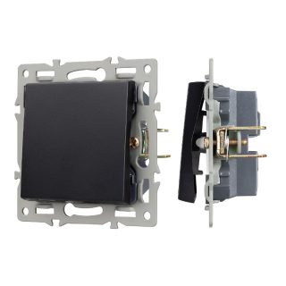 Механизм выключателя одноклавишный непроходной Arlight SWT-MK01-PL-BK (250V, 16A) 043711