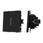 Механизм выключателя одноклавишный проходной Arlight LED SWT-NOBE-MKP1-SFPL-L-BK (230V, 10A) 054261