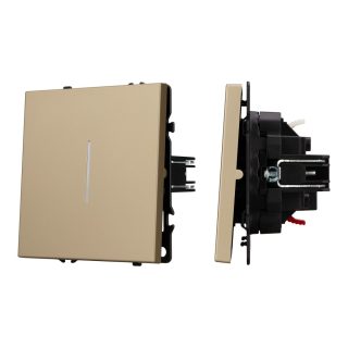 Механизм выключателя одноклавишный проходной Arlight LED SWT-NOBE-MKP1-SFPL-L-GD (230V, 10A) 054262