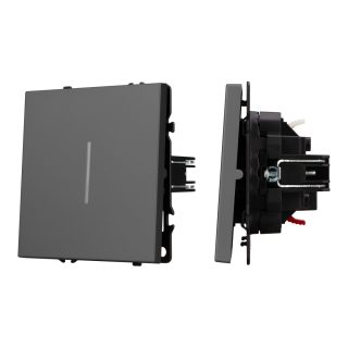 Механизм выключателя одноклавишный проходной Arlight LED SWT-NOBE-MKP1-SFPL-L-GR (230V, 10A) 054263