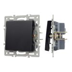 Механизм выключателя одноклавишный проходной Arlight SWT-MKP1-PL-BK (250V, 16A) 043715