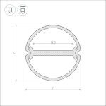 Алюминиевый профиль Arlight ARH-ROUND-D20-DUAL-2000 ANOD 039218