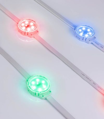 Модуль управляемый Arlight SOLEX-DMX-3535-6-24V RGB 120deg (D40x16mm, 1.5W, IP67) 028882