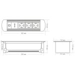Блок розеток MX-117 (3 секции, 2 USB и RJ-45) Mebax 00-00001184