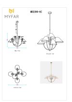 Люстра на штанге Myfar Lukas MR2390-6C