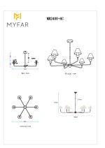 Люстра на штанге Myfar Leon MR2400-6C