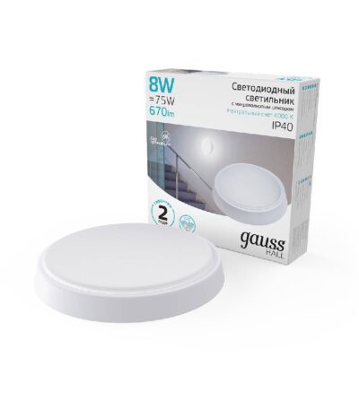 Настенно-потолочный светодиодный светильник Gauss Hall 193411208-S