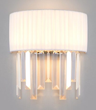 Настенный светильник Eurosvet Amantea 10122/2 хром/прозрачный хрусталь Strotskis (10106/2)