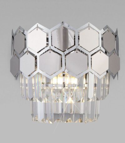 Настенный светильник Eurosvet Ariana 10124/2 хром/прозрачный хрусталь Strotskis (10113/2)