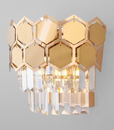 Настенный светильник Eurosvet Ariana 10124/2 золото/прозрачный хрусталь Strotskis (10113/2)