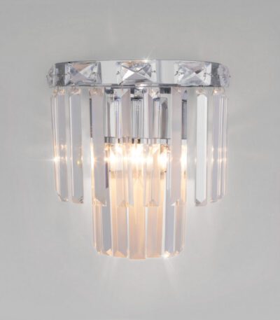 Настенный светильник Eurosvet Elegante 10130/1 хром/прозрачный хрусталь Strotskis a060645
