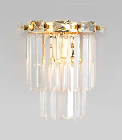 Настенный светильник Eurosvet Elegante 10130/1 золото/прозрачный хрусталь Strotskis a060646