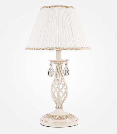 Настольная лампа Eurosvet Amelia 10054/1 белый с золотом/прозрачный хрусталь Strotskis