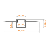 Профиль встраиваемый Wolta WAP-I-55/13/3000-A