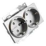 Розетка 2-местная с/з с защитной шторкой Stekker Катрин 39584