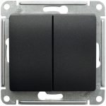 Переключатель 2-клавишный, сх.6, 10АХ Systeme Electric Glossa Антрацит GSL000765