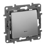 Переключатель одноклавишный Legrand Etika с подсветкой 10A 250V алюминий 672415