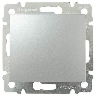 Переключатель одноклавишный промежуточный Legrand Valena 10A 250V алюминий 770107
