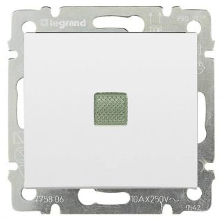 Переключатель одноклавишный промежуточный Legrand Valena 10A 250V с подсветкой белый 774448