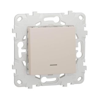 Переключатель одноклавишный с подсветкой Schneider Electric Unica New NU520344N