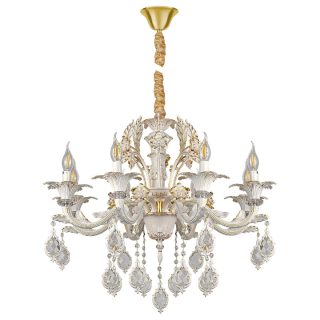 Подвесная люстра AM Group CLEOPATRA SP8 WH+GL