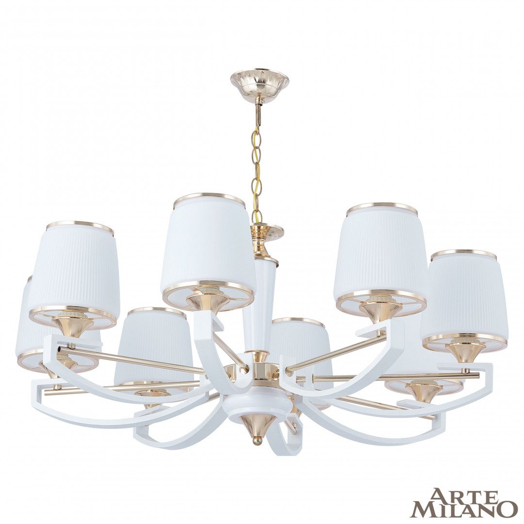 Подвесная люстра Arte Milano Florentia-2457 302457/8 Wh/Gd Подвесная люстра Arte Milano Florentia-2457 302457/8 Wh/Gd