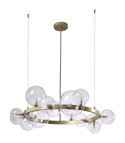 Подвесная люстра Crystal Lux Agata SP15 V2 Gold/Transparente