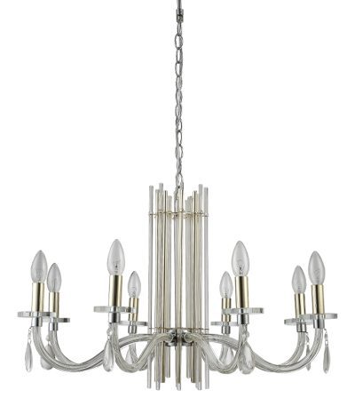 Подвесная люстра Crystal Lux AURELIO SP8 GOLD+CHROME/TRANSPARENT