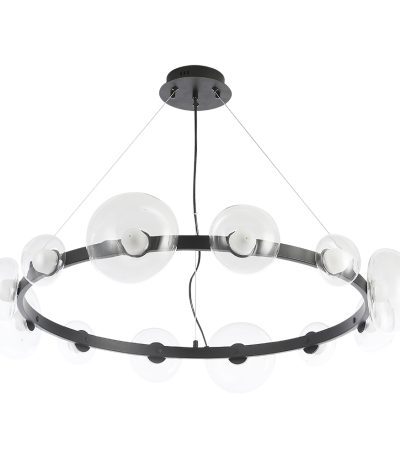 Подвесная люстра Crystal Lux BOSQUE SP12 BLACK/TRANSPARENT