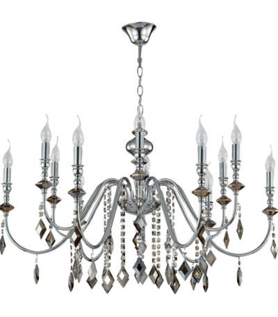 Подвесная люстра Crystal Lux MERCEDES SP6+6 CHROME/SMOKE