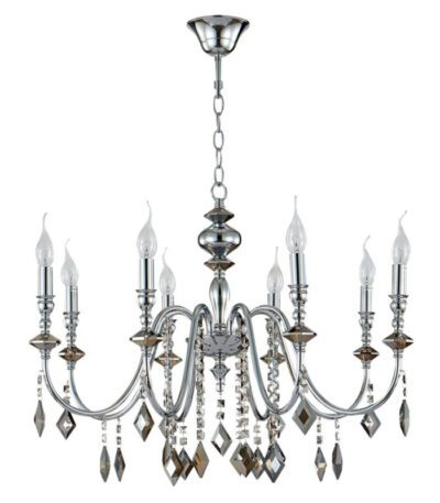 Подвесная люстра Crystal Lux MERCEDES SP8 CHROME/SMOKE