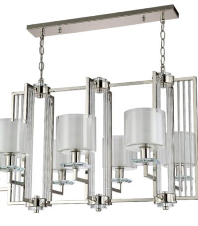 Подвесная люстра Crystal Lux Nicolas NICOLAS SP8 L1000 NICKEL/WHITE