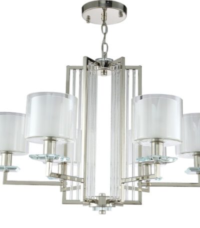 Подвесная люстра Crystal Lux Nicolas NICOLAS SP-PL6 NICKEL/WHITE